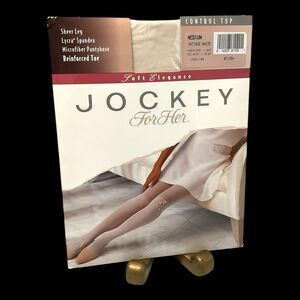 Vintage 1994 JOCKEY For Her Control Top Pantyhose Size MEDIUM Antique White